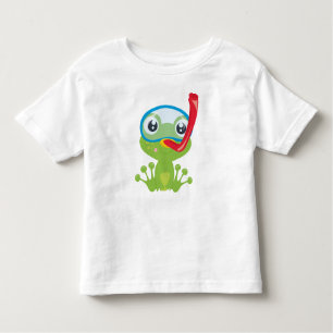 Cute Frog, Little Frog, Green Frog, Snorkel Toddler T-Shirt
