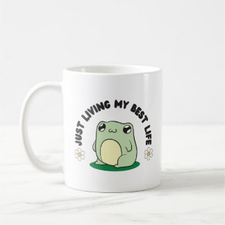 Cute Frog Living My Best Life Coffee Mug