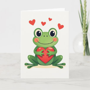 Cute Frog Love Heart Card