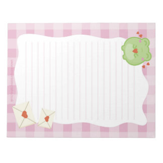 Cute frog love letter notepad, cottagecore writing notepad
