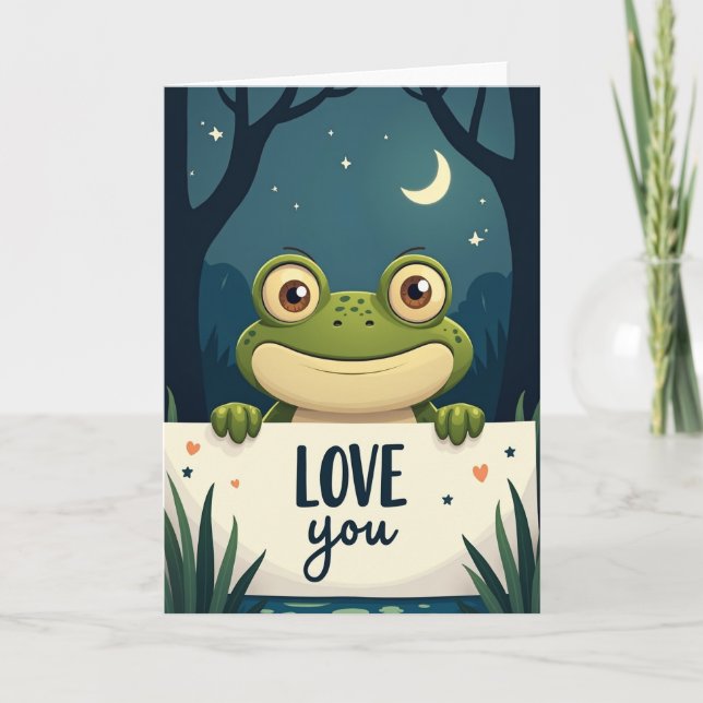 Cute Frog Love You Card (Front)