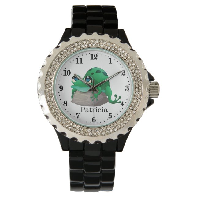 cute frog lover add name watch (Front)
