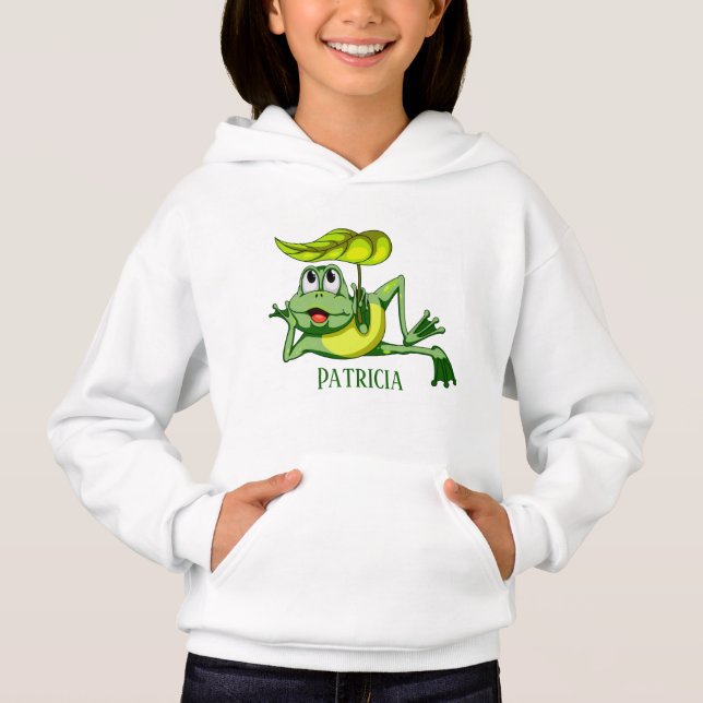 cute frog lovers add name Hoodie (Front)