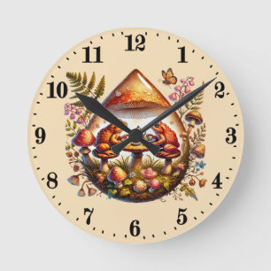 Cute frog lovers animal round clock