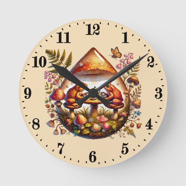 Cute frog lovers animal round clock (Front)
