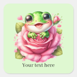 Cute frog lovers customisable  square sticker