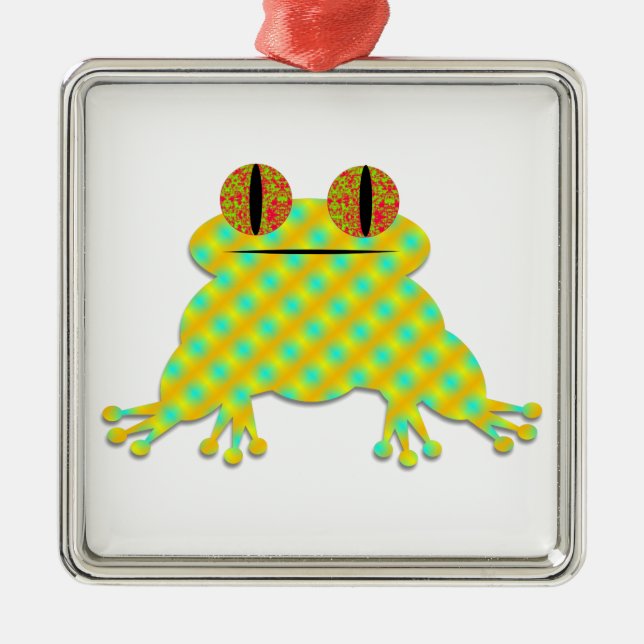 Cute Frog Metal Ornament (Front)
