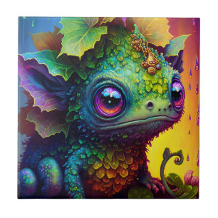 Cute Frog Monster Fantasy Art Ceramic Tile
