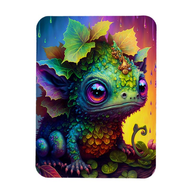 Cute Frog Monster Fantasy Art Magnet (Vertical)