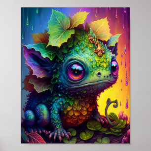 Cute Frog Monster Fantasy Art Poster