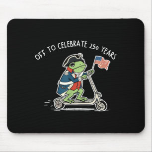 Cute Frog Off To Celebrate 250 Years Anniversary Mouse Pad