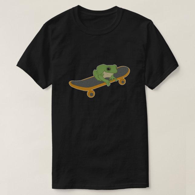 Cute Frog on a skateboard T-Shirt (Design Front)
