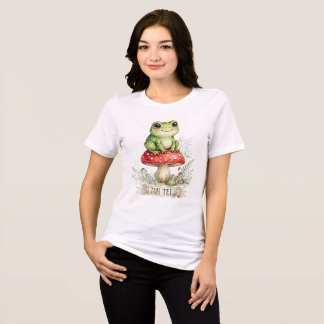 Cute Frog On Mushroom Shirt | Cottegecore Frog Tee