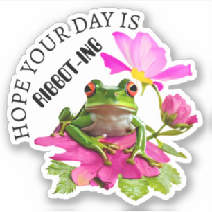  Cute Frog or Toad Pun on Pink Flowers