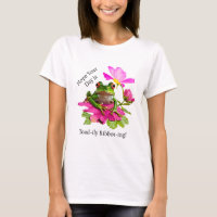 Cute Frog or Toad Pun on Pink Flowers