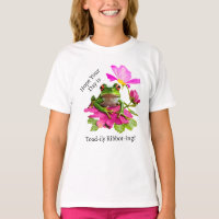 Cute Frog or Toad Pun on Pink Flowers