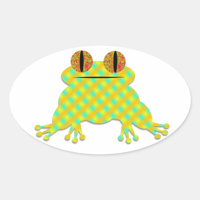Cute Frog Oval Sticker (Front)