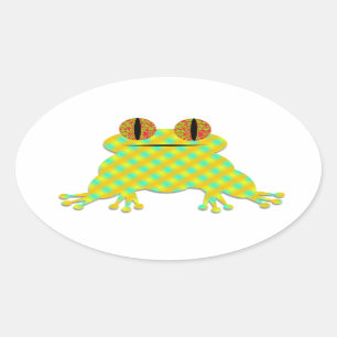 Cute Frog Oval Sticker