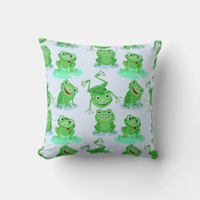 Cute Frog Pattern Cushion (Front)