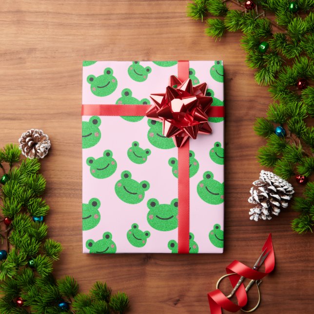 Cute Frog Pattern Wrapping Paper (Holiday Gift)