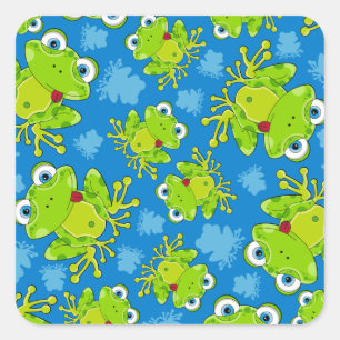Cute Frog Patterned Sticker