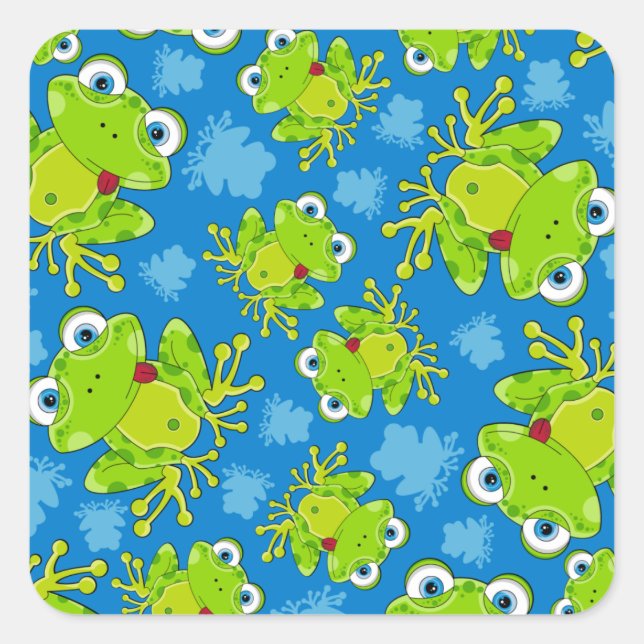Cute Frog Patterned Sticker (Front)