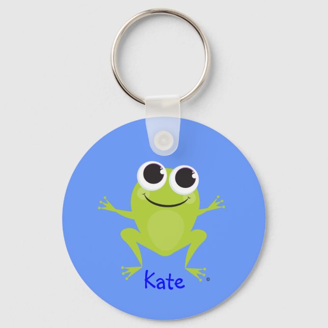 Cute Frog - Personalised Key Ring (Front)