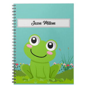 Cute frog  personalised with child's name notebook