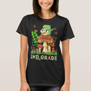 Cute Frog Playing Banjo On Mushroom Back To School T-Shirt