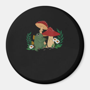 Cute Frog Playing Flute Cottagecore Goblincore Ae Magnet