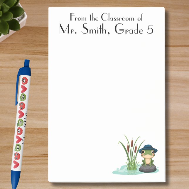 Cute Frog & Pond, Teacher Appreciation, Custom Post-it Notes (Creator Uploaded)