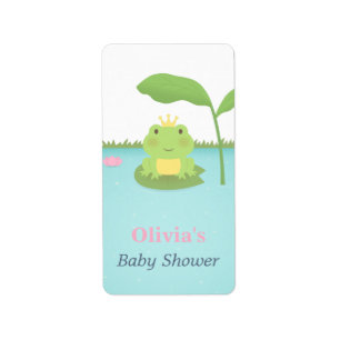 Cute Frog Prince Boy Baby Shower Labels