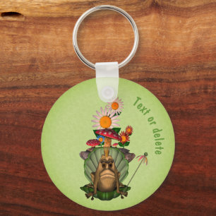 Cute Frog Princess On Throne Personalised Key Ring