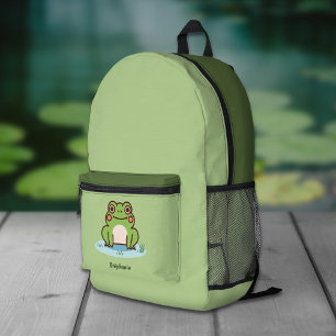 Cute Frog Printed Backpack