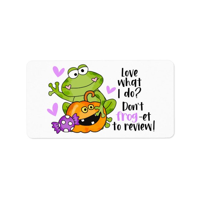 Cute Frog Pun Halloween Small Business Label (Front)