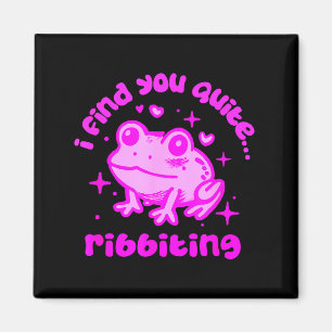 Cute Frog Pun Ribbiting Frog Lovers Quote Design Magnet