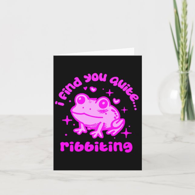 Cute Frog Pun Ribbiting Frog Lovers Quote Design P Card (Front)
