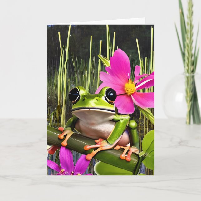 Cute Frog Pun Toad Themed Birthday Card (Front)
