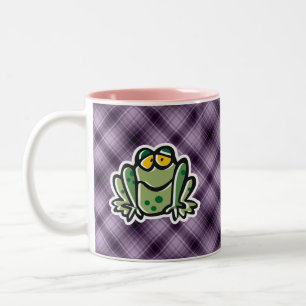 Cute Frog; Purple Two-Tone Coffee Mug