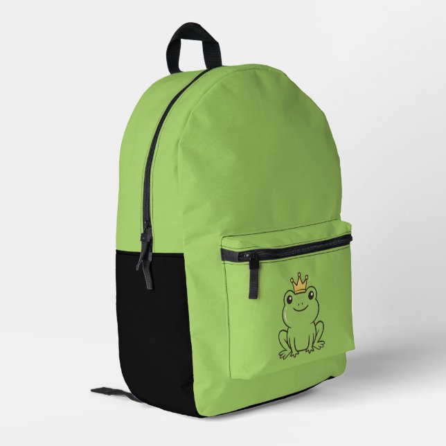 Cute frog  Queen funny green  Phone Case Printed Backpack (Back Corner Left)