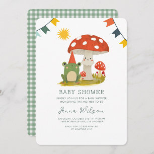 Cute Frog Red hat mushroomCute Baby Shower  Invitation
