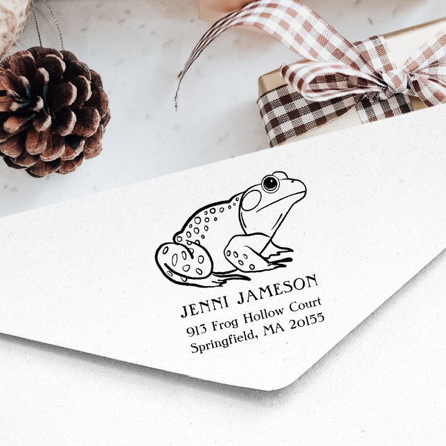 Cute Frog Return Address Rubber Stamp (Creator Uploaded)