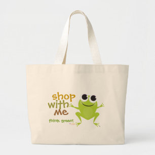 Cute Frog Reusable Shopping Bag Navy