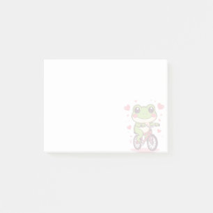 Cute Frog Riding Bicycle Funny Frog Lover Gift Post-it Notes