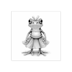 Cute frog rubber stamp