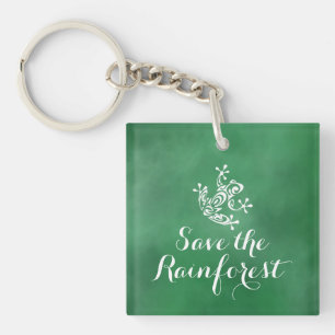 Cute Frog Save the Rainforest Key Ring