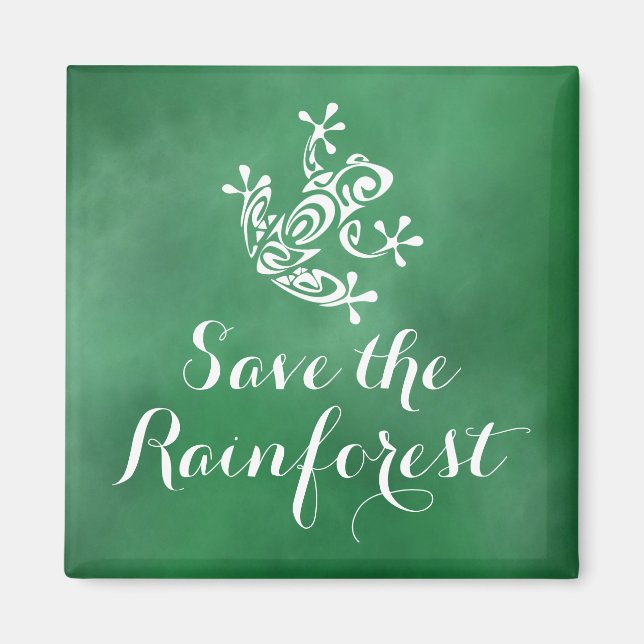 Cute Frog Save the Rainforest Magnet (Front)