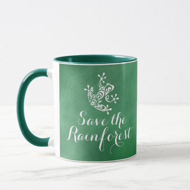 Cute Frog Save the Rainforest Mug (Left)