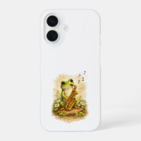 Cute Frog Saxophone iPhone 16 Case
