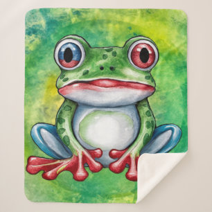 Cute Frog Sherpa Blanket